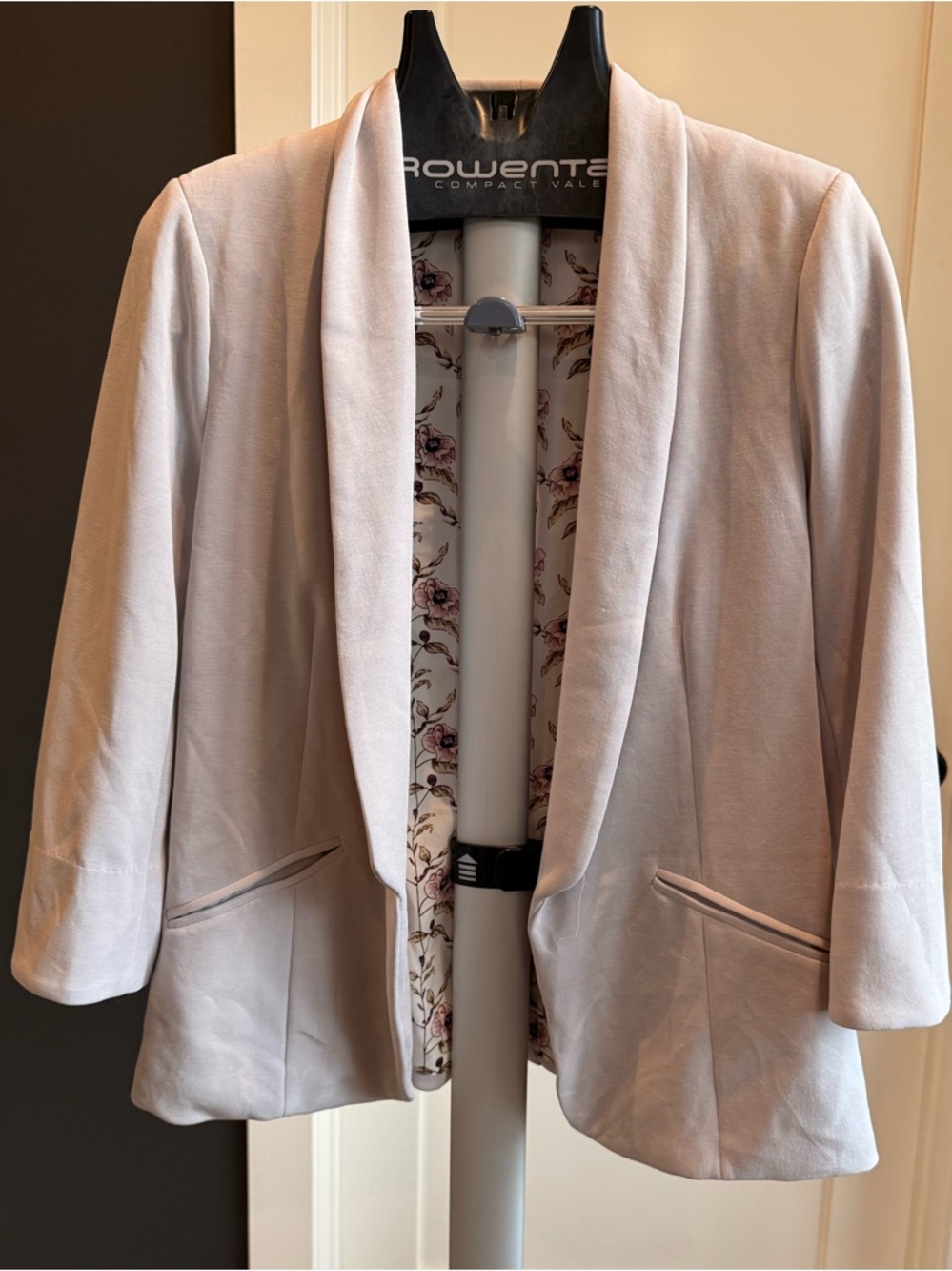 Light Pink Shawl Collar Blazer Jacket - Skies are Blue